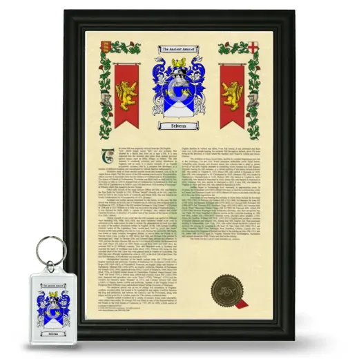 Stivens Framed Armorial History and Keychain - Black