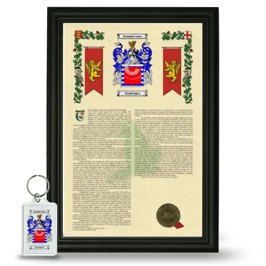 Stratton's Framed Armorial History and Keychain - Black