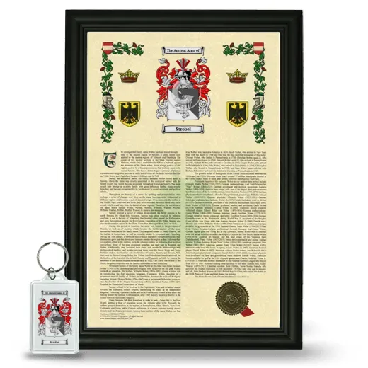 Strobel Framed Armorial History and Keychain - Black