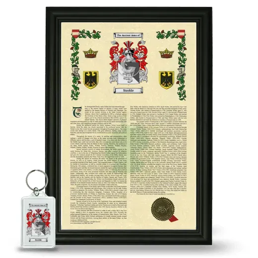 Stroble Framed Armorial History and Keychain - Black