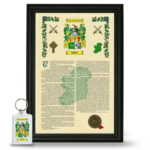 Sullivan Framed Armorial History and Keychain - Black