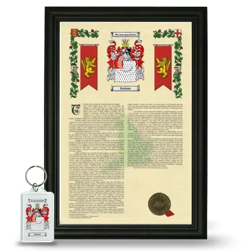 Surtees Framed Armorial History and Keychain - Black