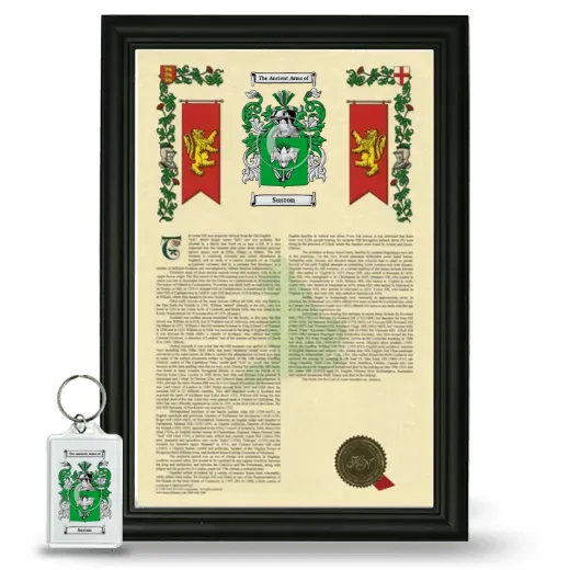 Suston Framed Armorial History and Keychain - Black