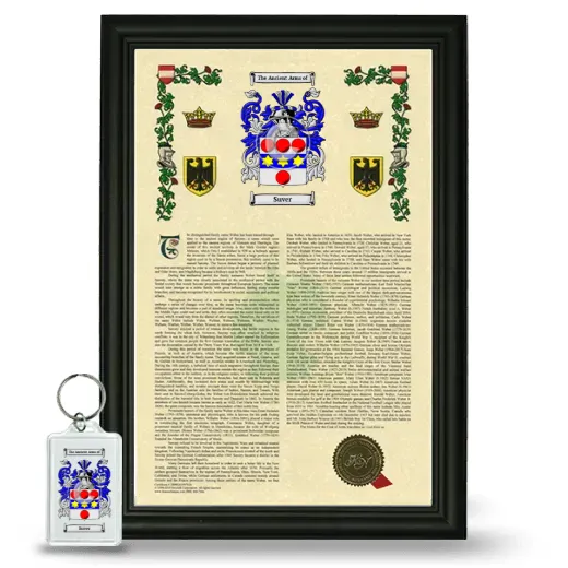 Suver Framed Armorial History and Keychain - Black