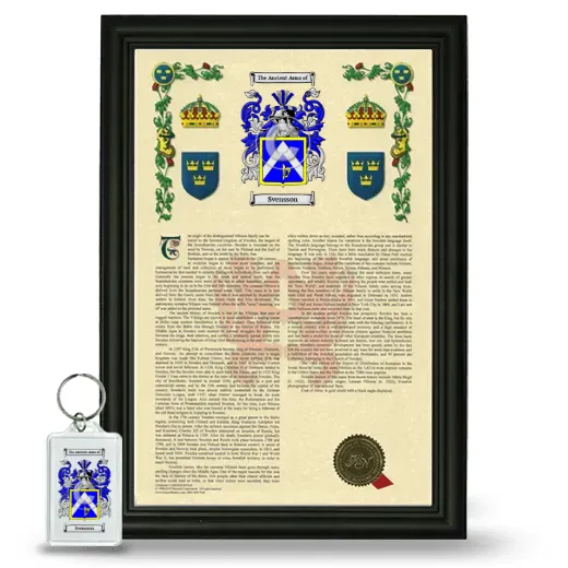 Svensson Framed Armorial History and Keychain - Black