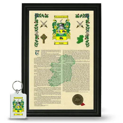 Swane Framed Armorial History and Keychain - Black