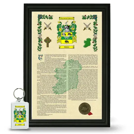 Sween Framed Armorial History and Keychain - Black