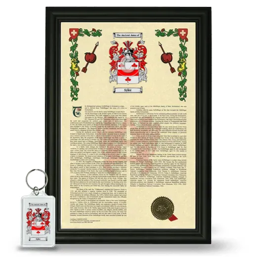 Syler Framed Armorial History and Keychain - Black