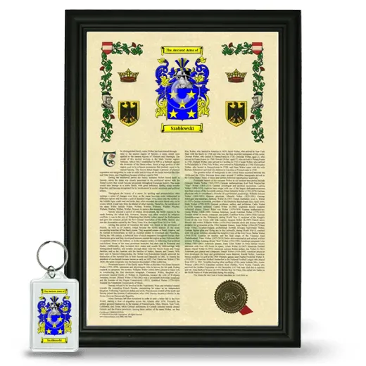 Szablowski Framed Armorial History and Keychain - Black