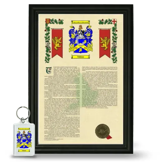 Tabour Framed Armorial History and Keychain - Black