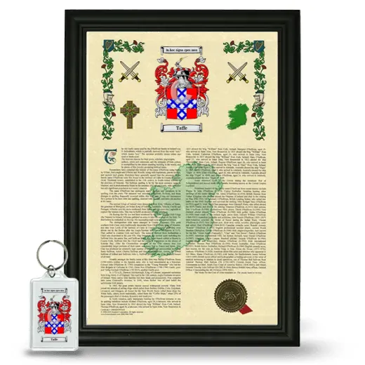 Taffe Framed Armorial History and Keychain - Black