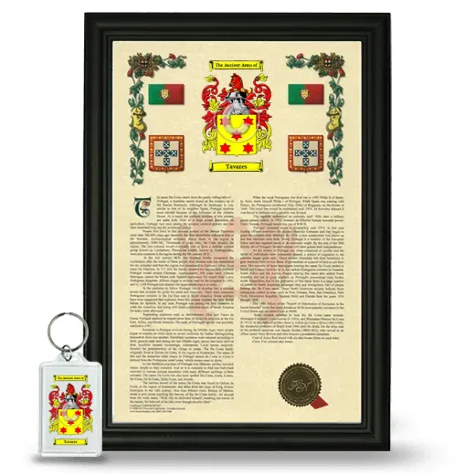 Tavares Framed Armorial History and Keychain - Black