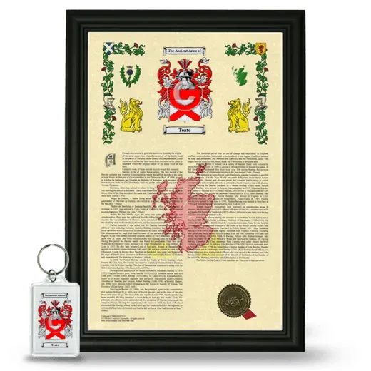 Teate Framed Armorial History and Keychain - Black