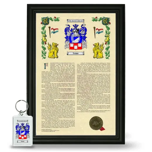 Teems Framed Armorial History and Keychain - Black