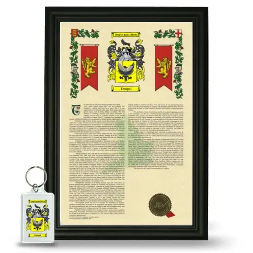 Tempel Framed Armorial History and Keychain - Black