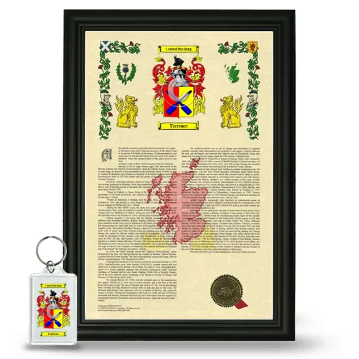 Terrence Framed Armorial History and Keychain - Black