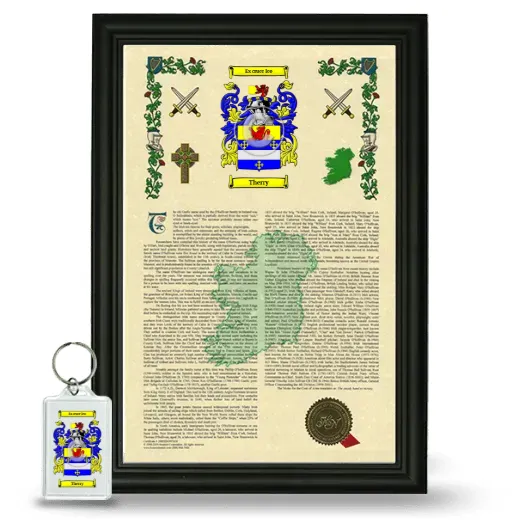 Therry Framed Armorial History and Keychain - Black