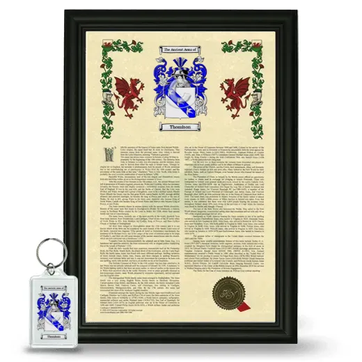 Thomison Framed Armorial History and Keychain - Black