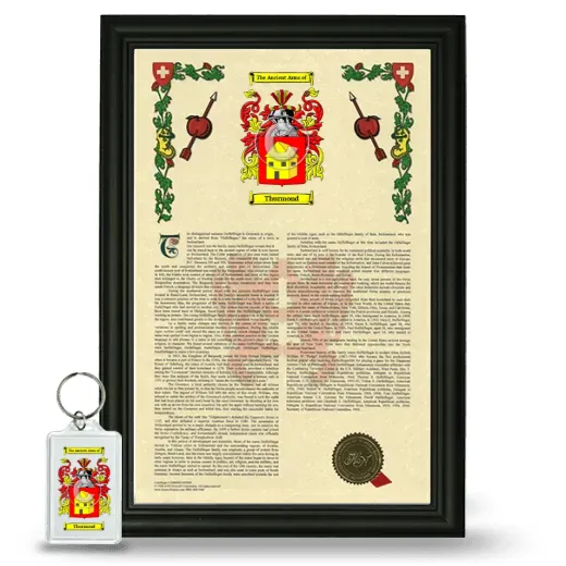 Thurmond Framed Armorial History and Keychain - Black