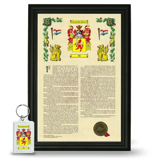 Tie Framed Armorial History and Keychain - Black