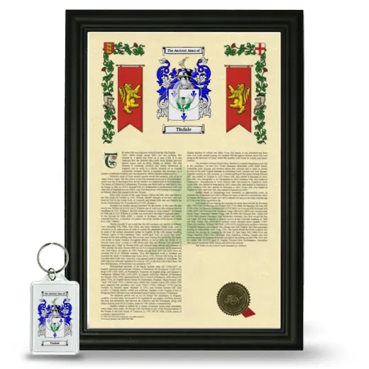 Tisdale Framed Armorial History and Keychain - Black