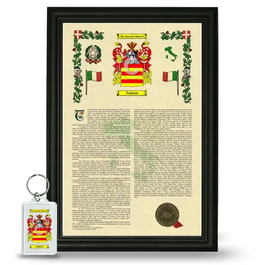 Tomaso Framed Armorial History and Keychain - Black