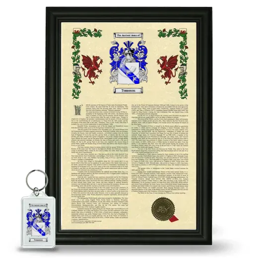 Tomoson Framed Armorial History and Keychain - Black