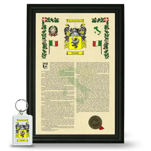 Tortorici Framed Armorial History and Keychain - Black