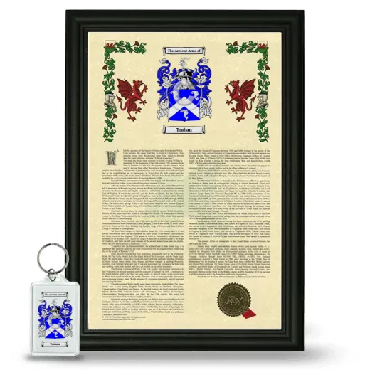Trahan Framed Armorial History and Keychain - Black