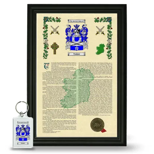 Trainer Framed Armorial History and Keychain - Black