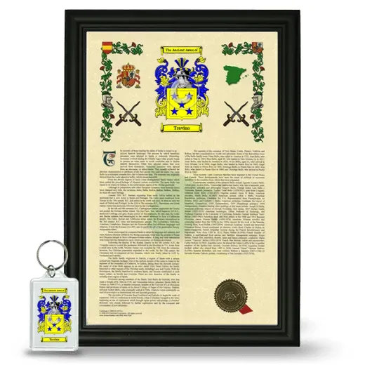 Travina Framed Armorial History and Keychain - Black
