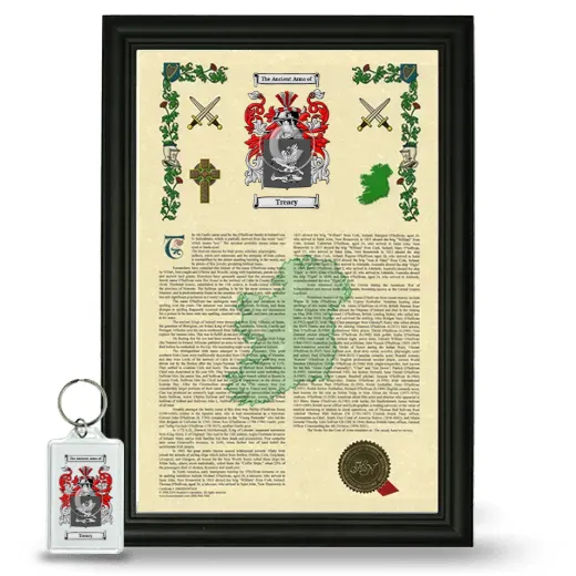 Treacy Framed Armorial History and Keychain - Black