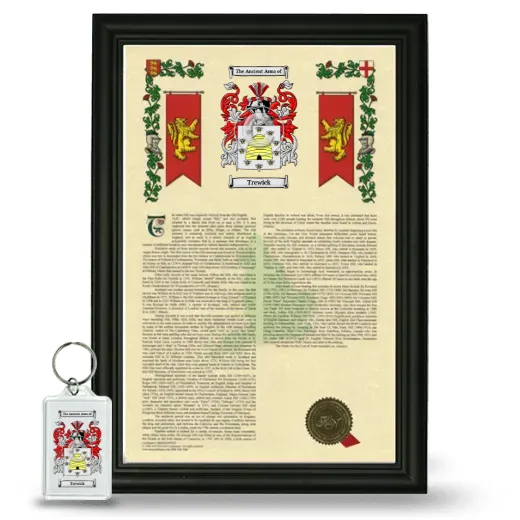 Trewick Framed Armorial History and Keychain - Black