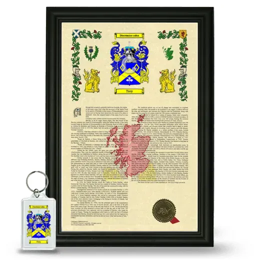 Trey Framed Armorial History and Keychain - Black