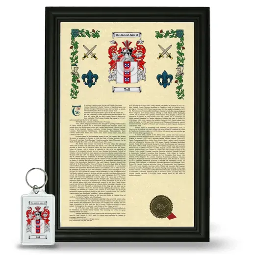 Tull Framed Armorial History and Keychain - Black