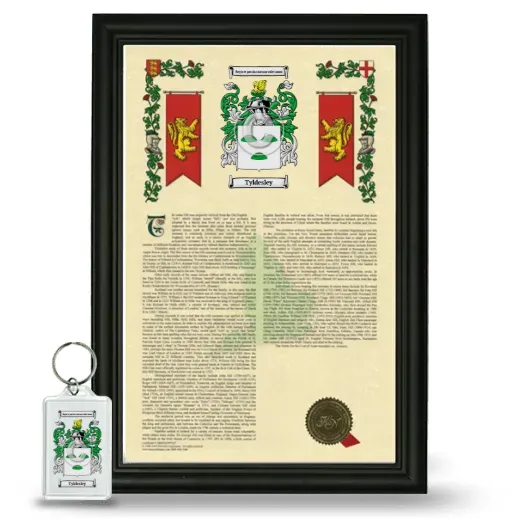Tyldesley Framed Armorial History and Keychain - Black