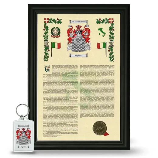 Ughetti Framed Armorial History and Keychain - Black
