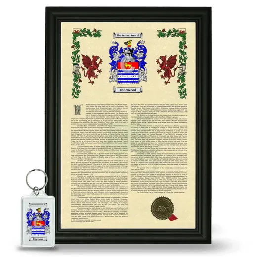 Usherwood Framed Armorial History and Keychain - Black