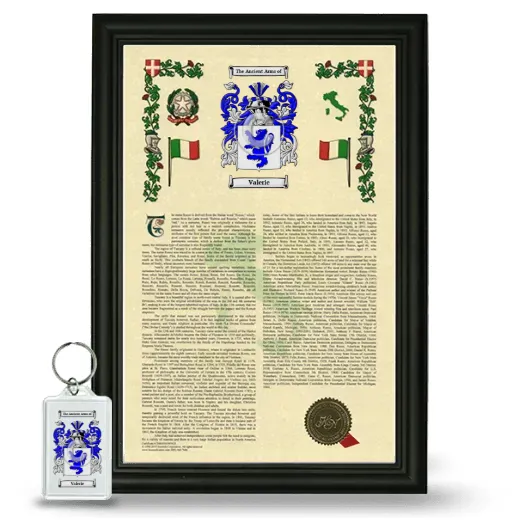 Valerie Framed Armorial History and Keychain - Black
