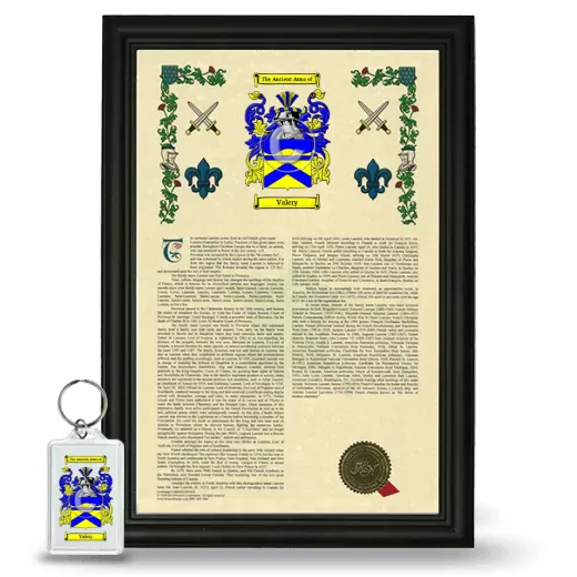 Valery Framed Armorial History and Keychain - Black