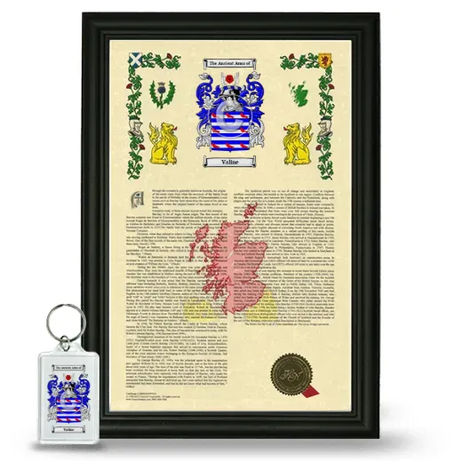 Valine Framed Armorial History and Keychain - Black