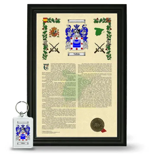 Vallejo Framed Armorial History and Keychain - Black