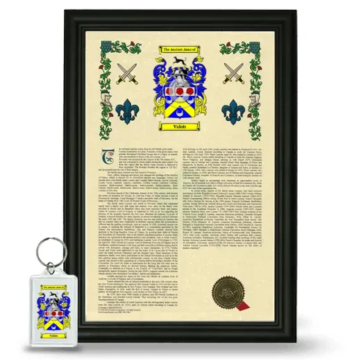 Valois Framed Armorial History and Keychain - Black