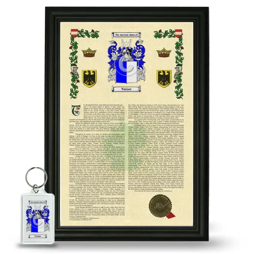 Varnor Framed Armorial History and Keychain - Black