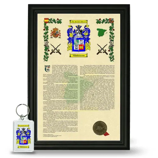 Villahermosa Framed Armorial History and Keychain - Black