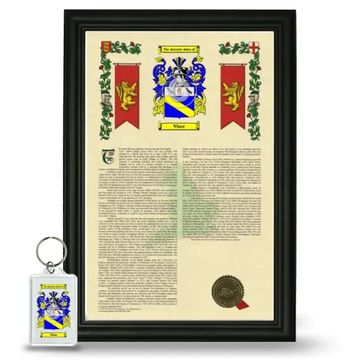 Vinor Framed Armorial History and Keychain - Black