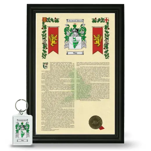 Viny Framed Armorial History and Keychain - Black