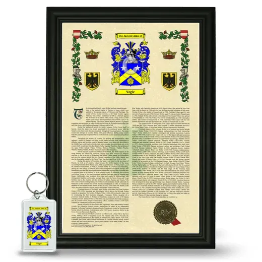 Vogle Framed Armorial History and Keychain - Black