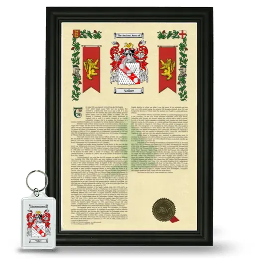 Volker Framed Armorial History and Keychain - Black