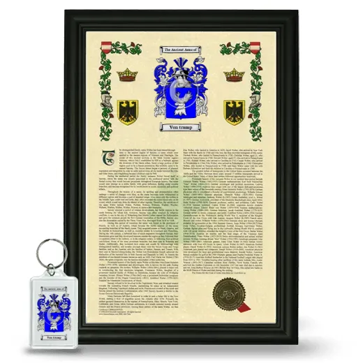 Von trump Framed Armorial History and Keychain - Black